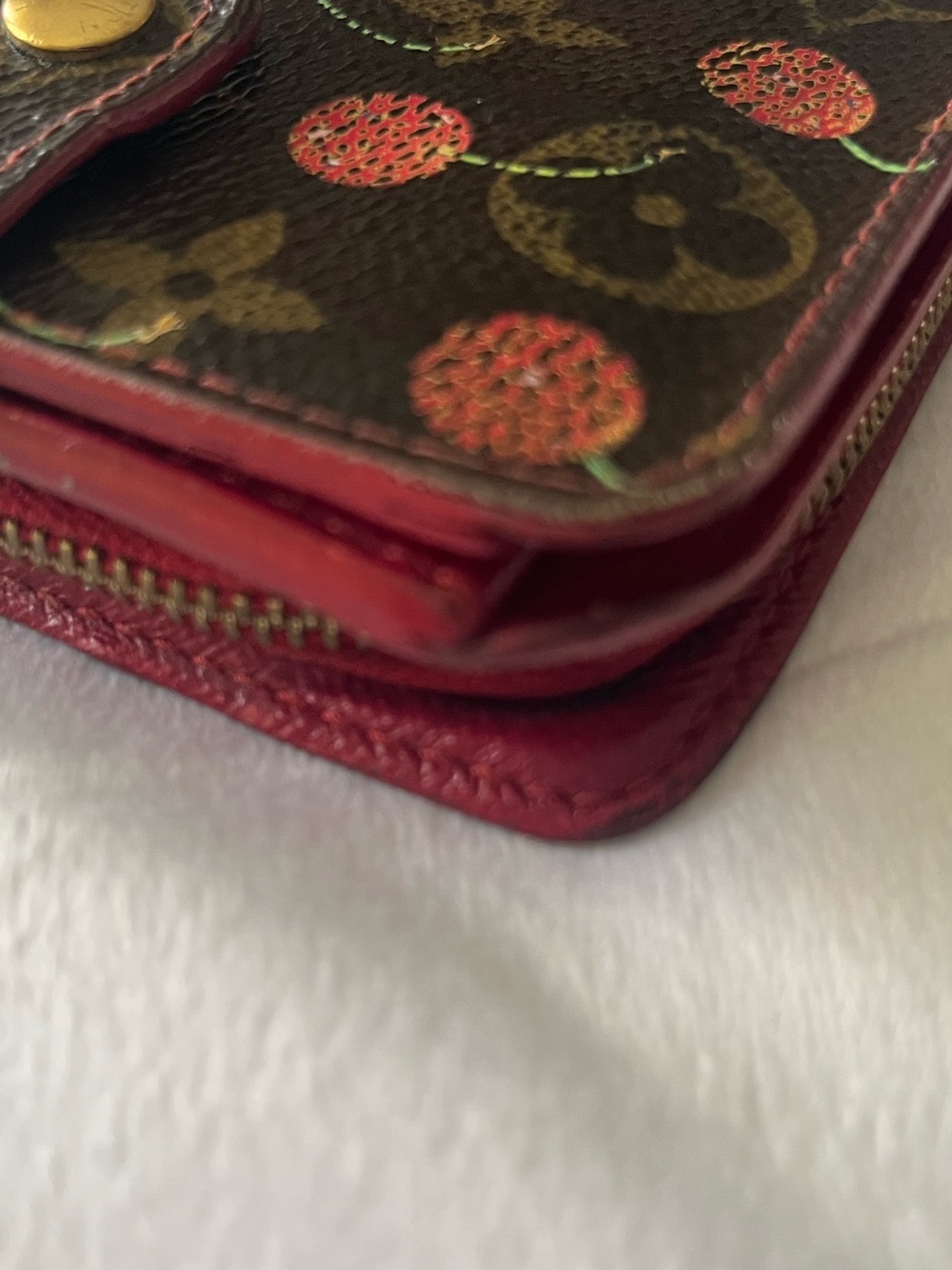 Louis Vuitton Monogram Cerises Compact Wallet - Brown/Red - Picture 3 of 7